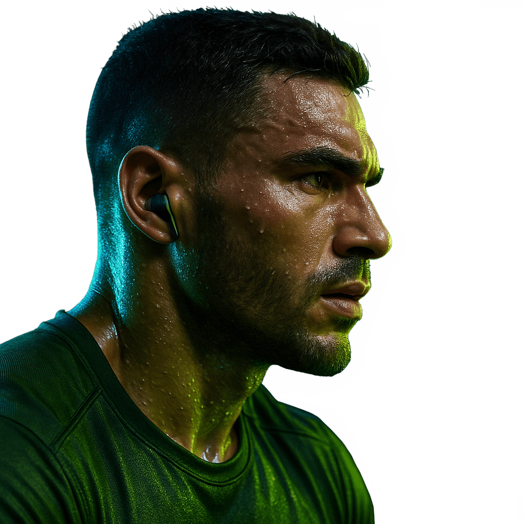 A man focused on his workout