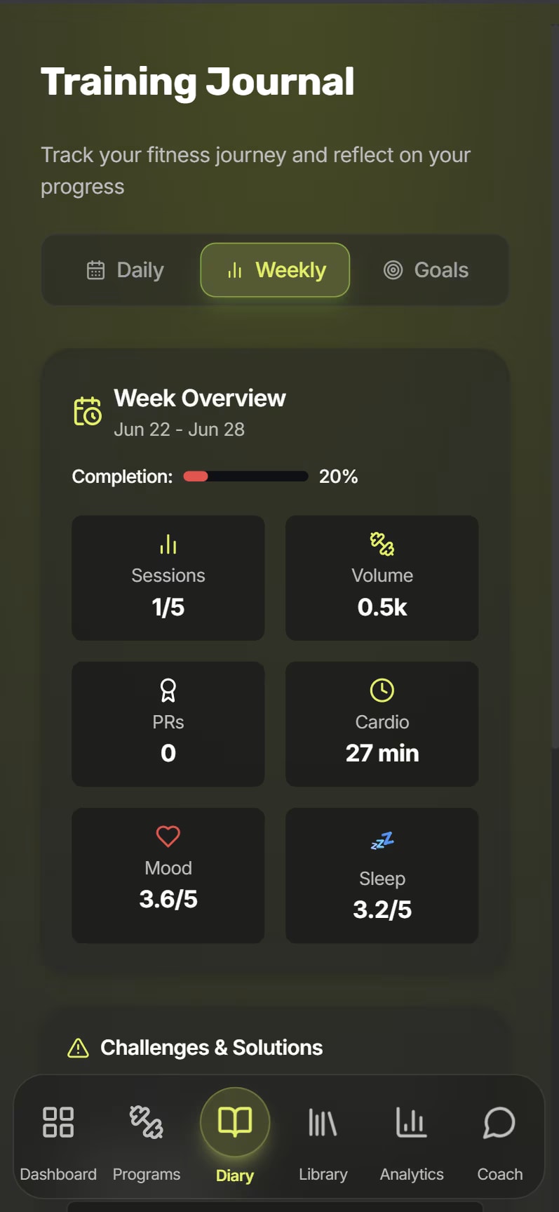Adaptive Workout Flow - App Mockup